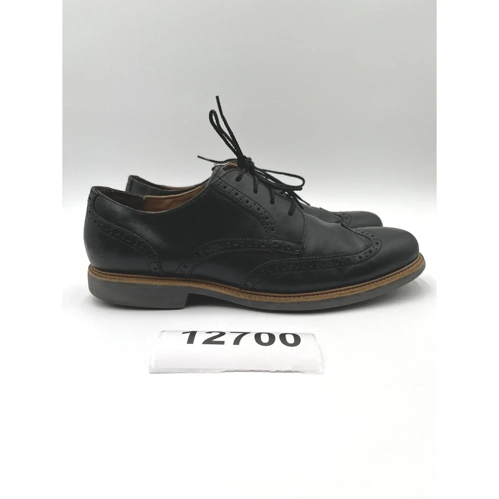 Cole Haan Wingtip Oxford Mens 9.5 Black Excellent Leather Brogue Dress Shoes